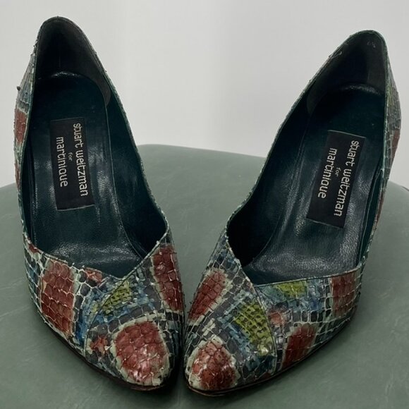 Stuart Weitzman Pumps Alligator Print Vintage Size 6 - Picture 1 of 6